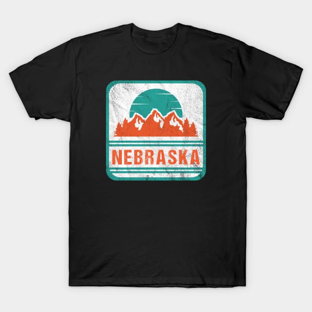 Retro Vintage Nebraska USA Mountain Gift for Men T-Shirt by JKFDesigns